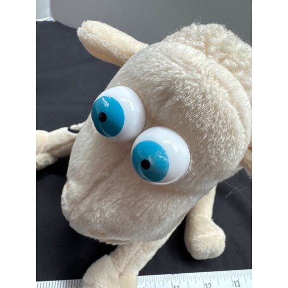 Sheep Plush Toy #13 7” Stuffed Animal With Blue Bow & Big Eyes Counting Sheep - Picture 2 of 8